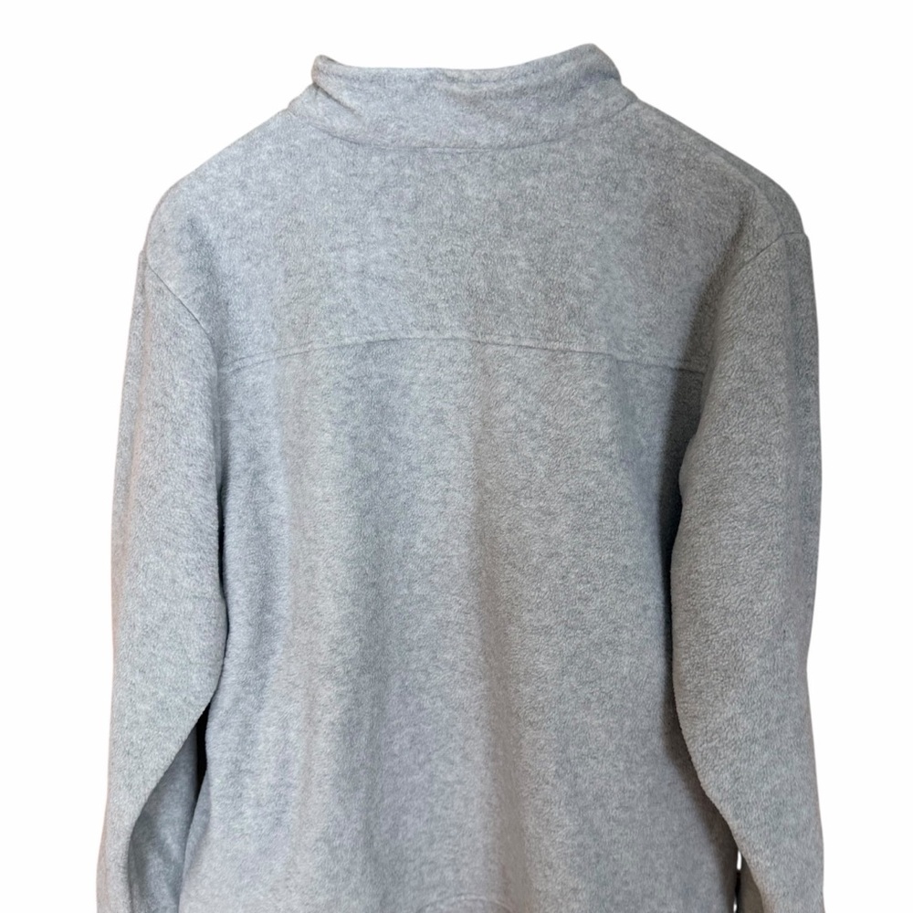 Quacker Factory Women’s L Gray Fleece Zip Jacket Ruffle Rhinestone Mock Neck - Picture 13 of 16